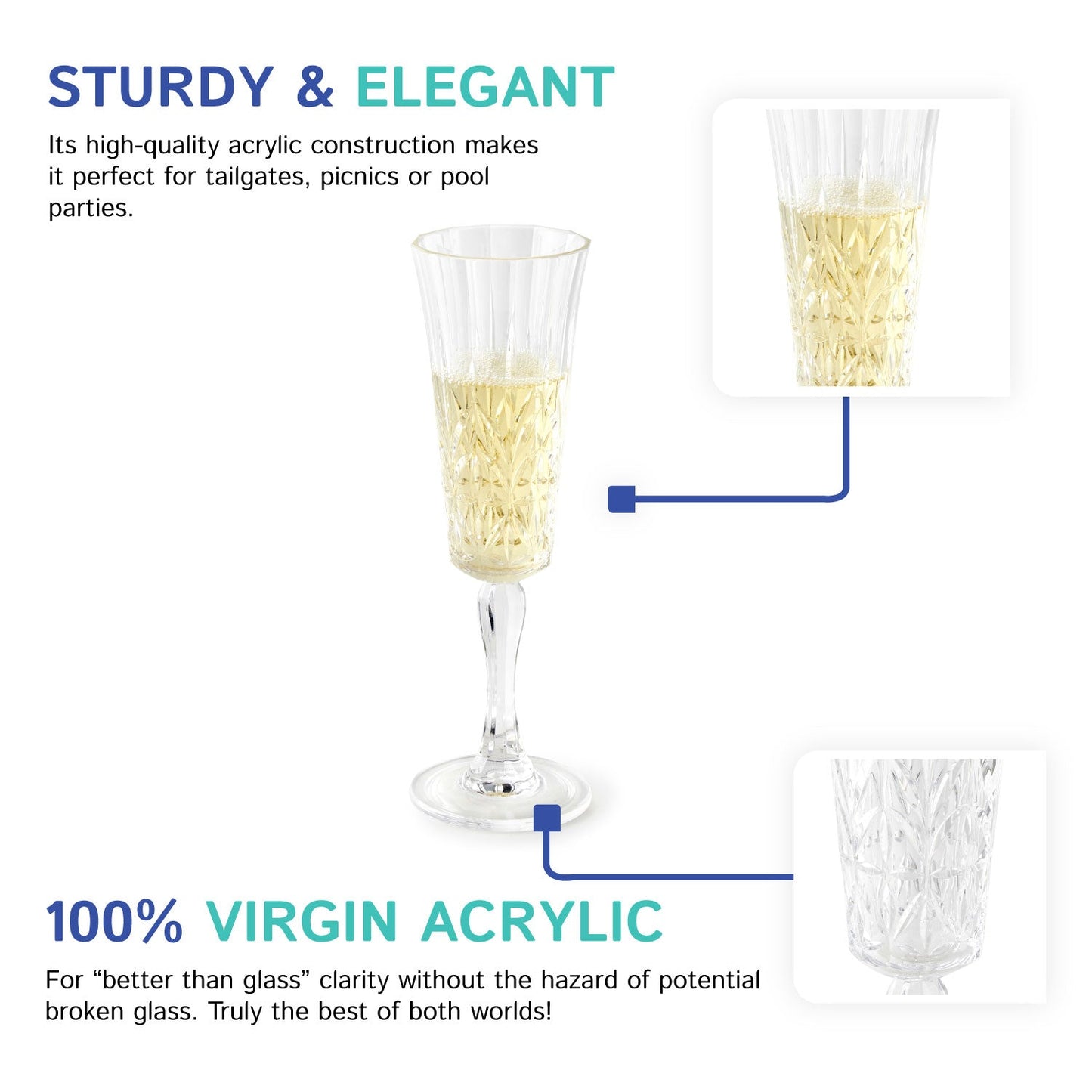 Royal Carved Stemmed Champagne Glass Featured