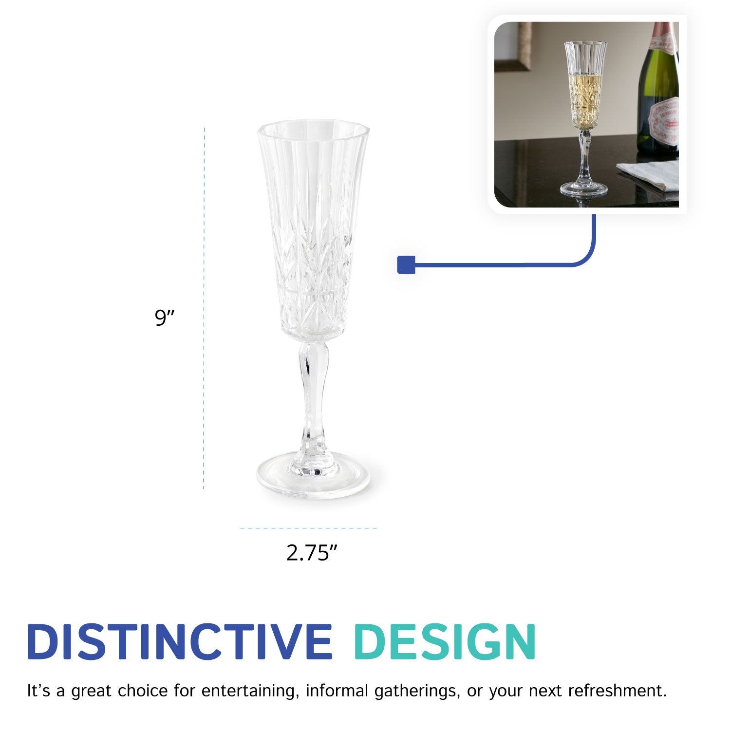 Royal Carved Stemmed Champagne Glass Featured