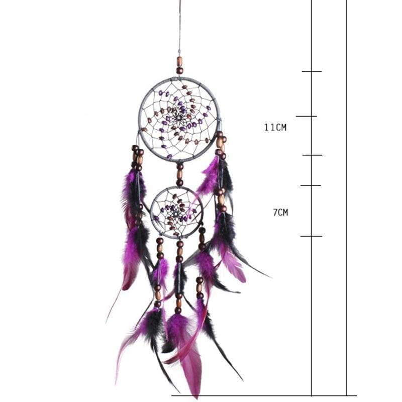 Two-ring Purple Feather Dream Catcher