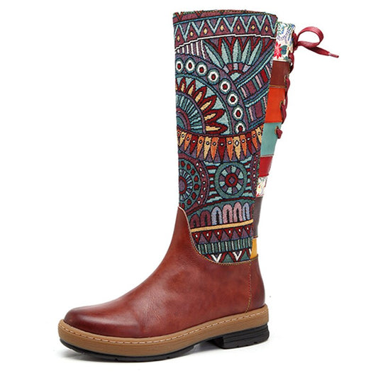 Tribal Bohemian Calf Boots