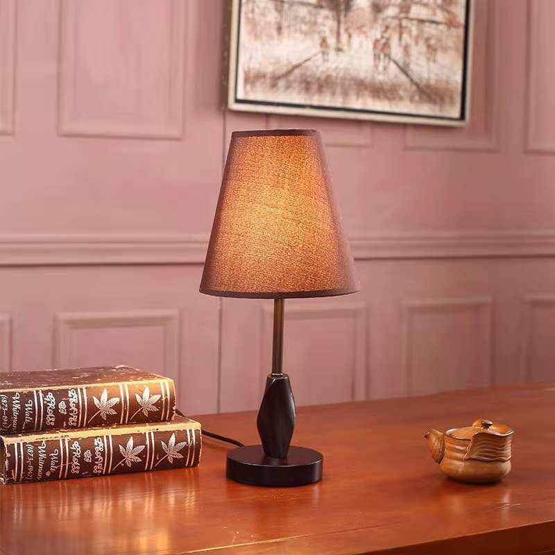 Wooden Retro Bedside Lamp