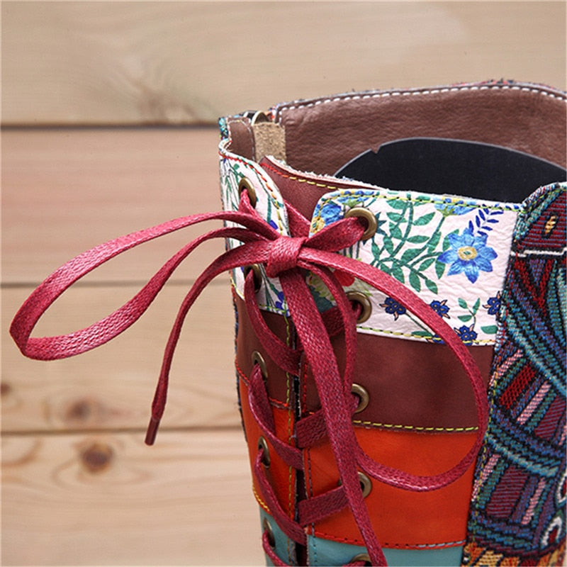 Tribal Bohemian Calf Boots