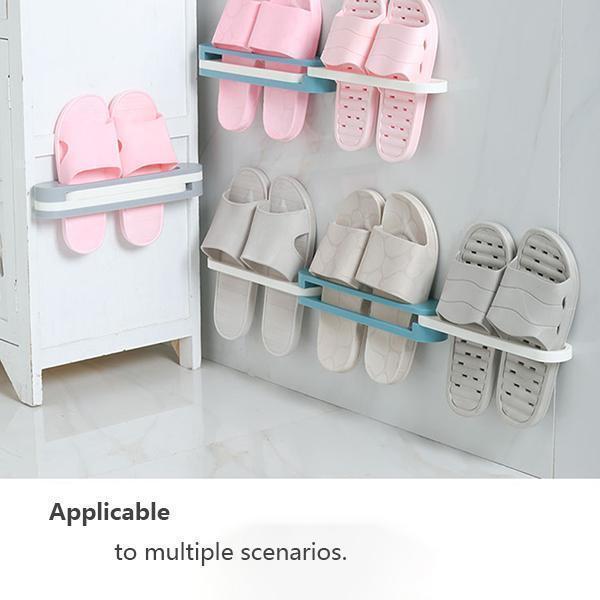 Wall Mounted Folding Slippers Rack Bedding storage