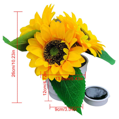 Sunflower Solar Light Pot