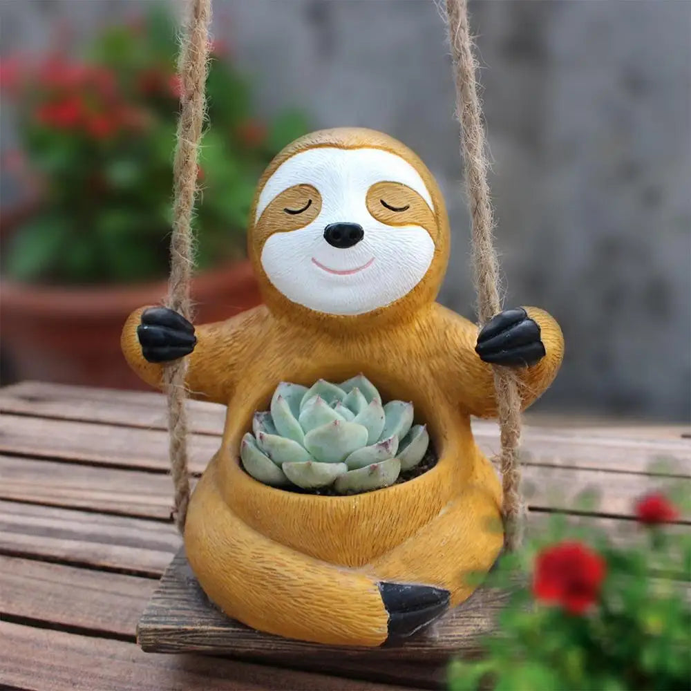 Swing Sloth Flower Pot