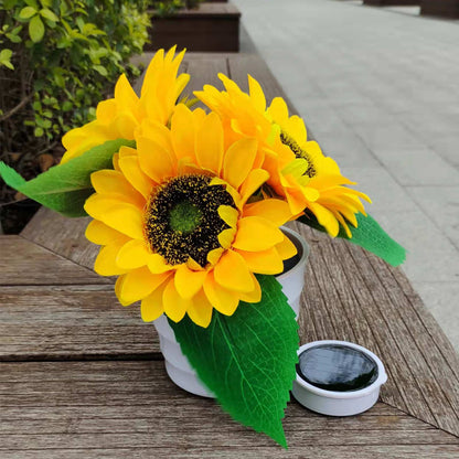 Sunflower Solar Light Pot