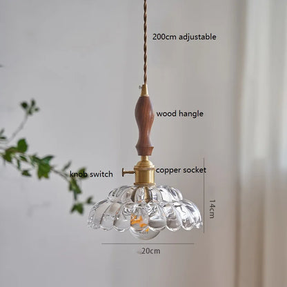 Wooden Handle Pendant Light