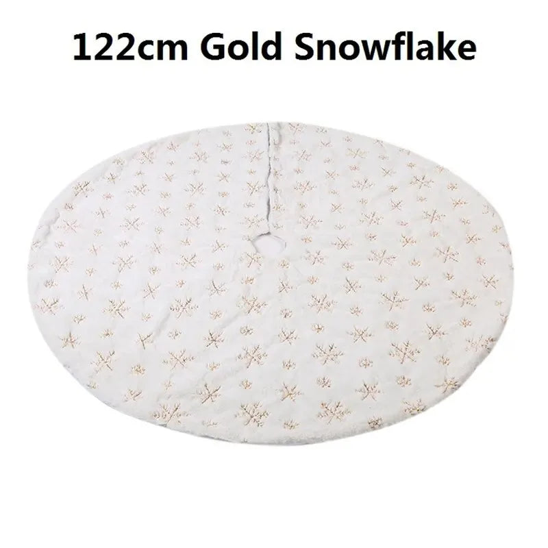 Snowflake Plush Christmas Tree Skirt