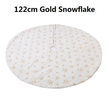 Snowflake Plush Christmas Tree Skirt