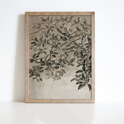 Vintage Apple Tree Branch Canvas Wall Art