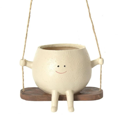 Swing Smiling Face Flower Pot