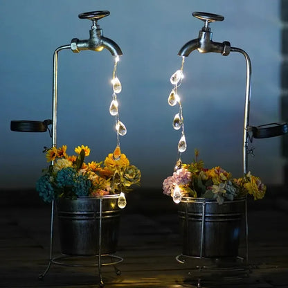 Solar Faucet Dripping Water Light