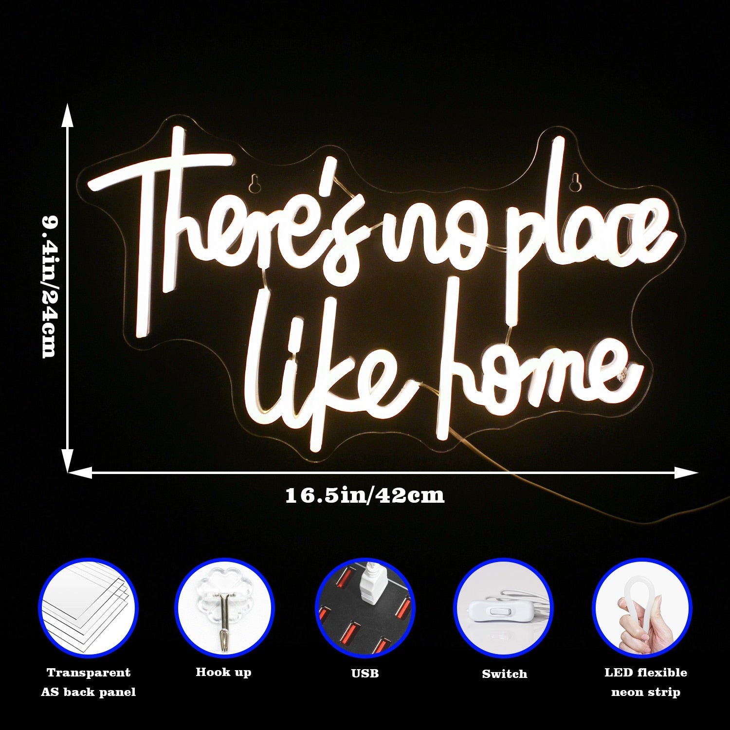 There's No Place Like Home Neon Light