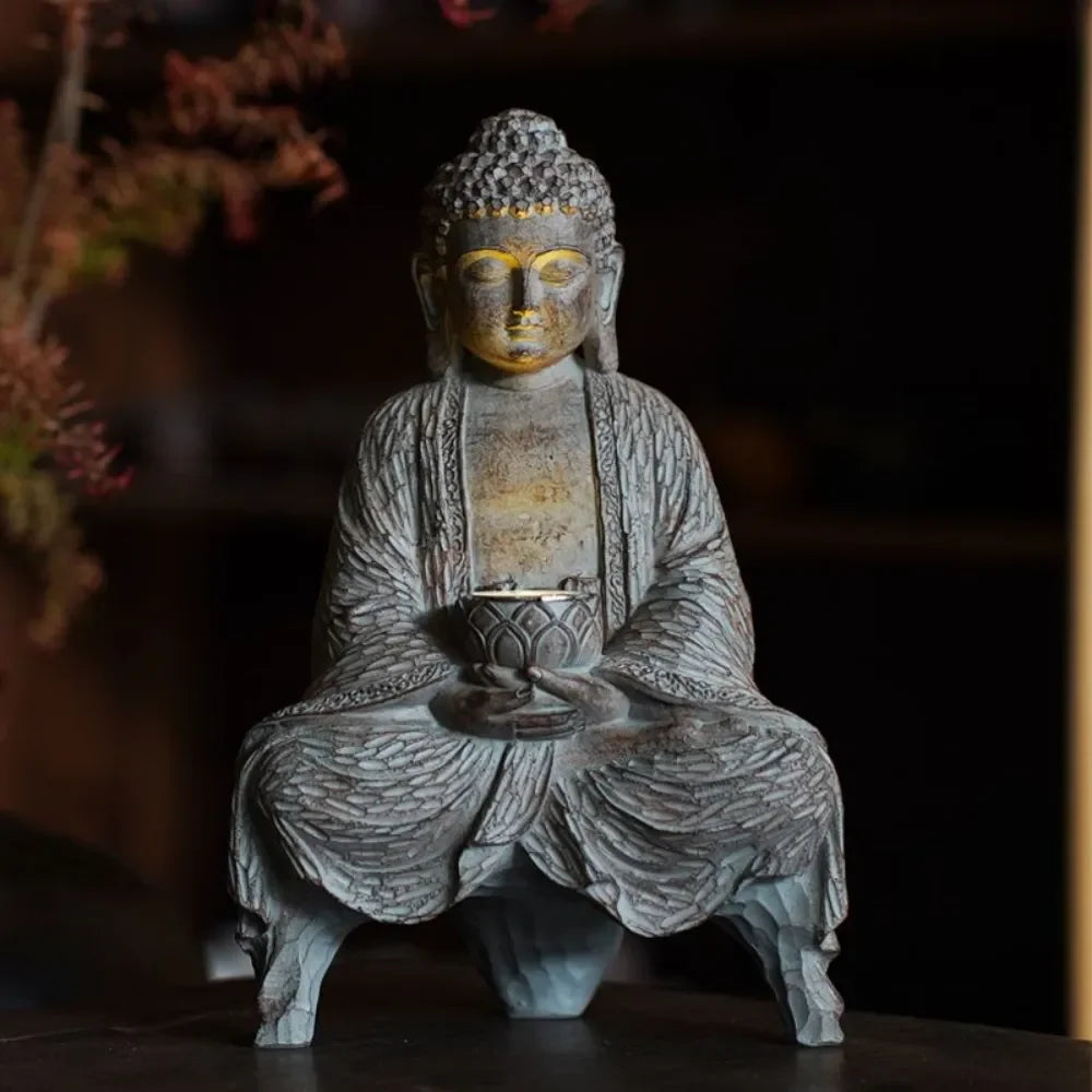 Zen Buddha Solar Statue