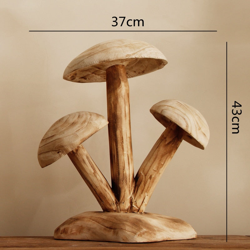 Wooden Mushroom Sculpture