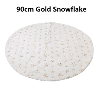 Snowflake Plush Christmas Tree Skirt