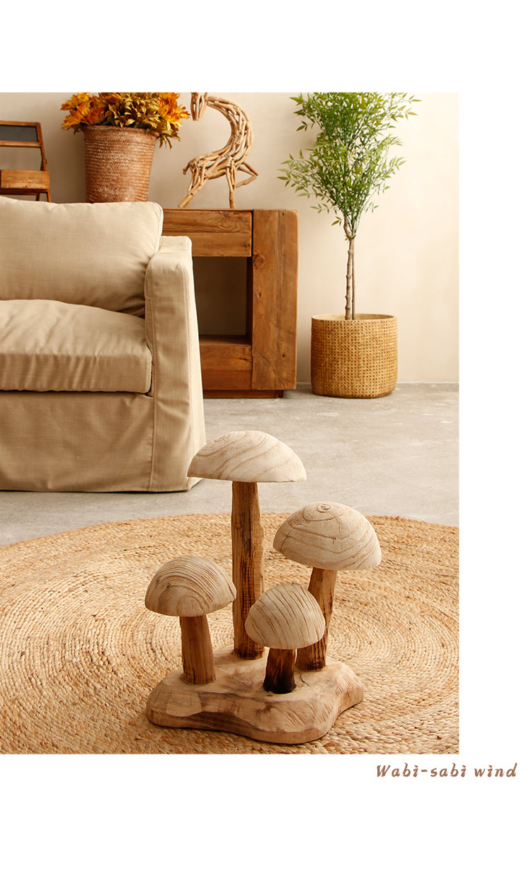 Wooden Mushroom Sculpture