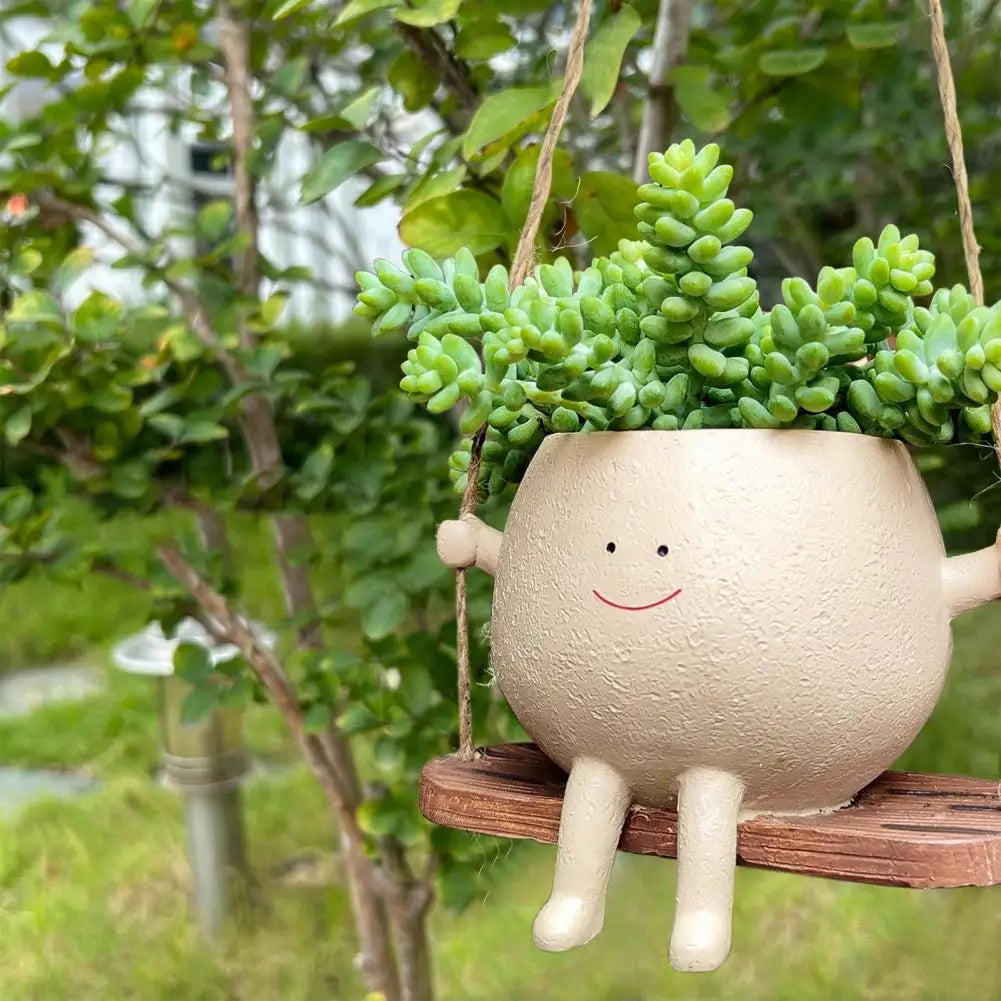 Swing Smiling Face Flower Pot