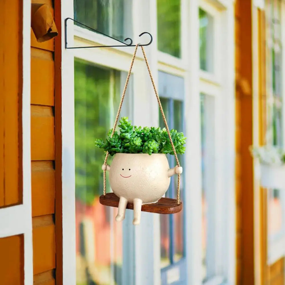 Swing Smiling Face Flower Pot