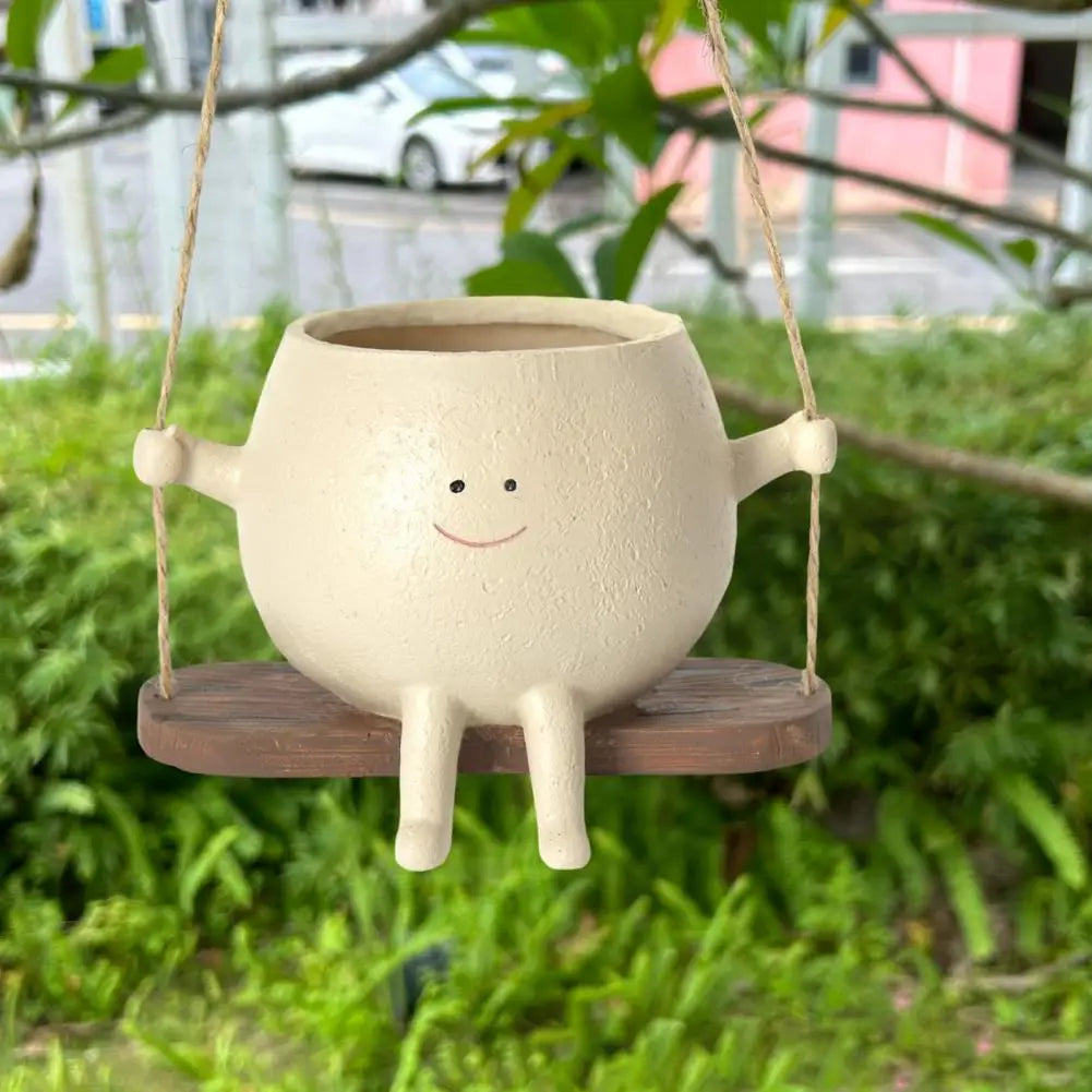 Swing Smiling Face Flower Pot