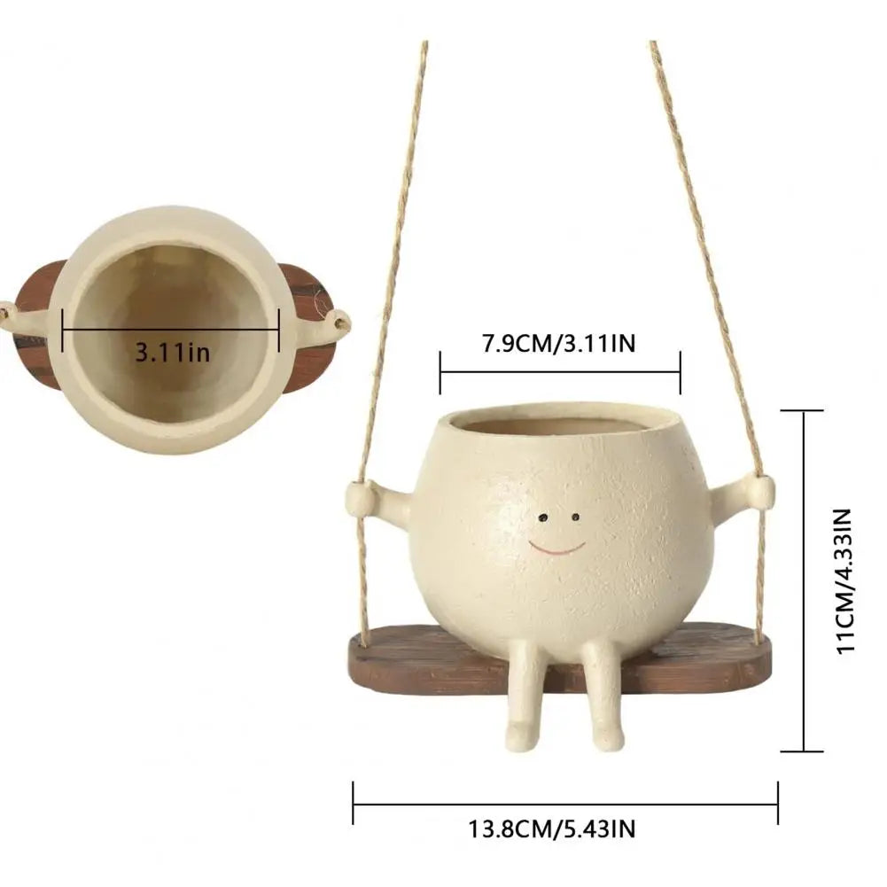 Swing Smiling Face Flower Pot