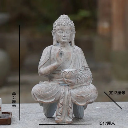 Zen Buddha Solar Statue