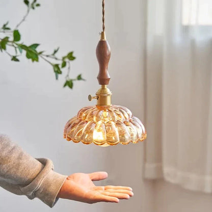 Wooden Handle Pendant Light