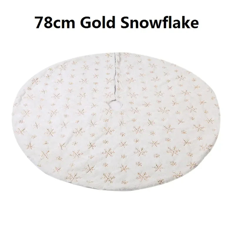 Snowflake Plush Christmas Tree Skirt