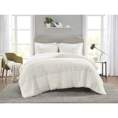 Shaggy Faux Fur Comforter Set