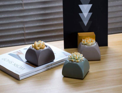 Set of 3 Matte Glaze Ceramic Plant Pots