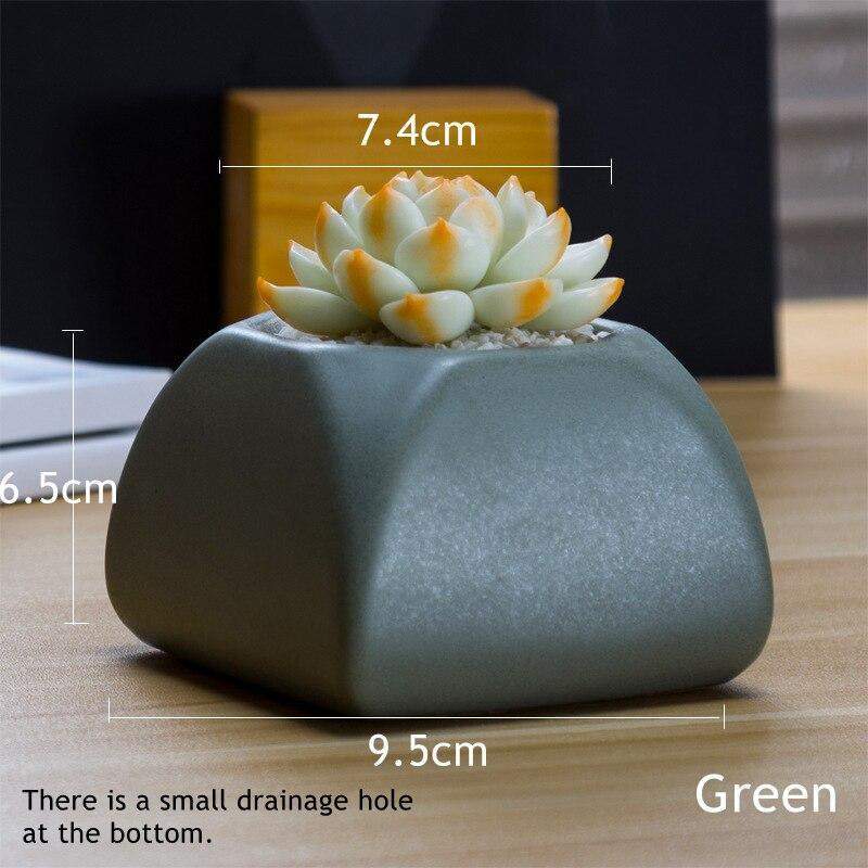 Set of 3 Matte Glaze Ceramic Plant Pots