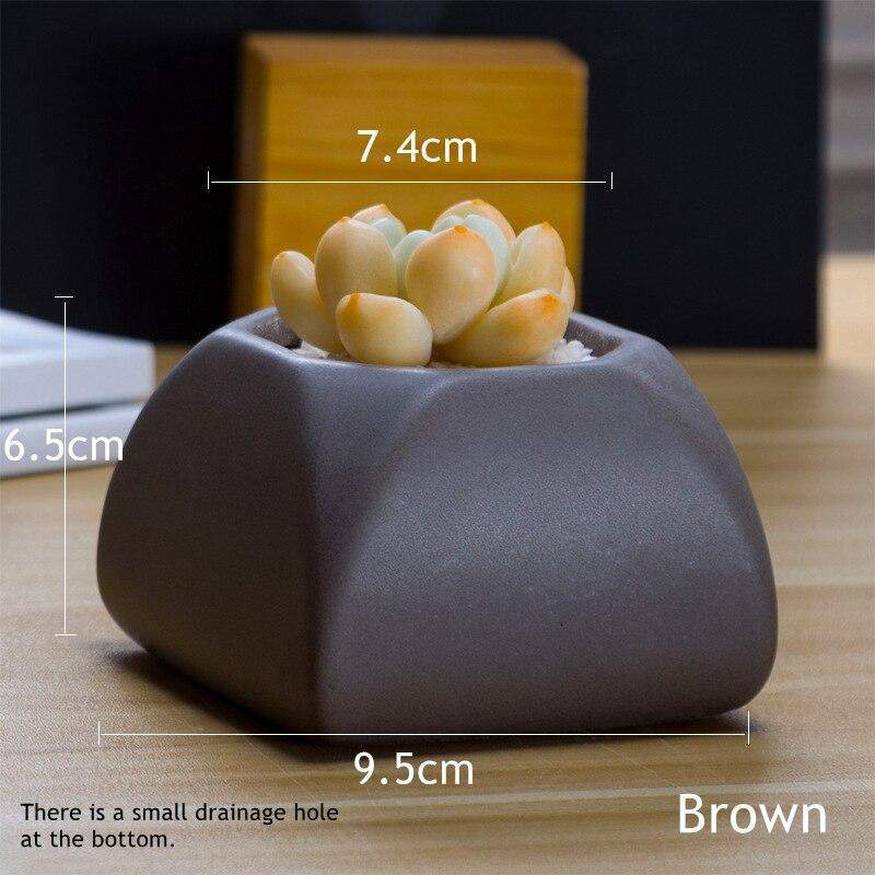 Set of 3 Matte Glaze Ceramic Plant Pots