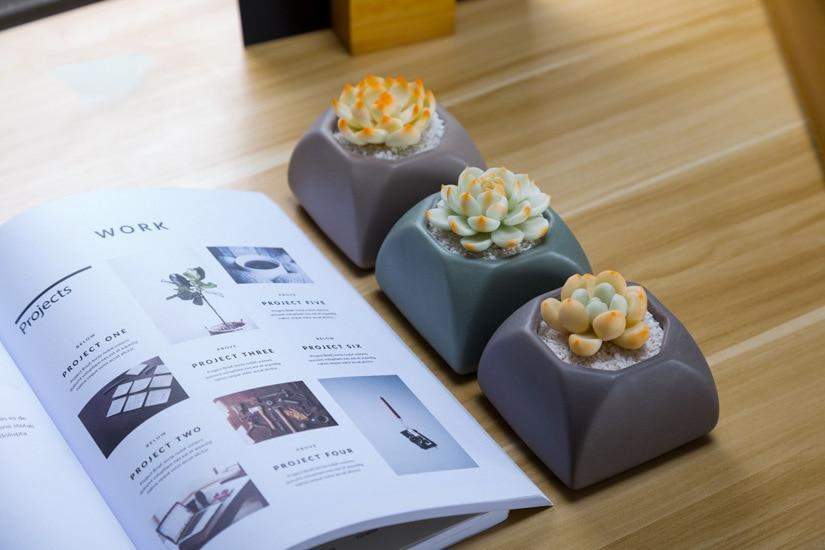 Set of 3 Matte Glaze Ceramic Plant Pots