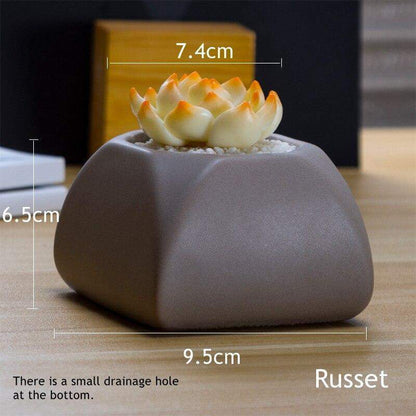 Set of 3 Matte Glaze Ceramic Plant Pots