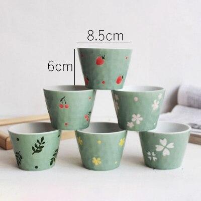 Set of 6 Green Flowerpots