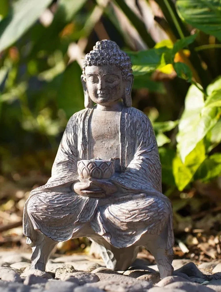 Zen Buddha Solar Statue