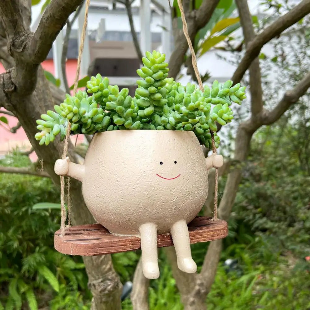 Swing Smiling Face Flower Pot