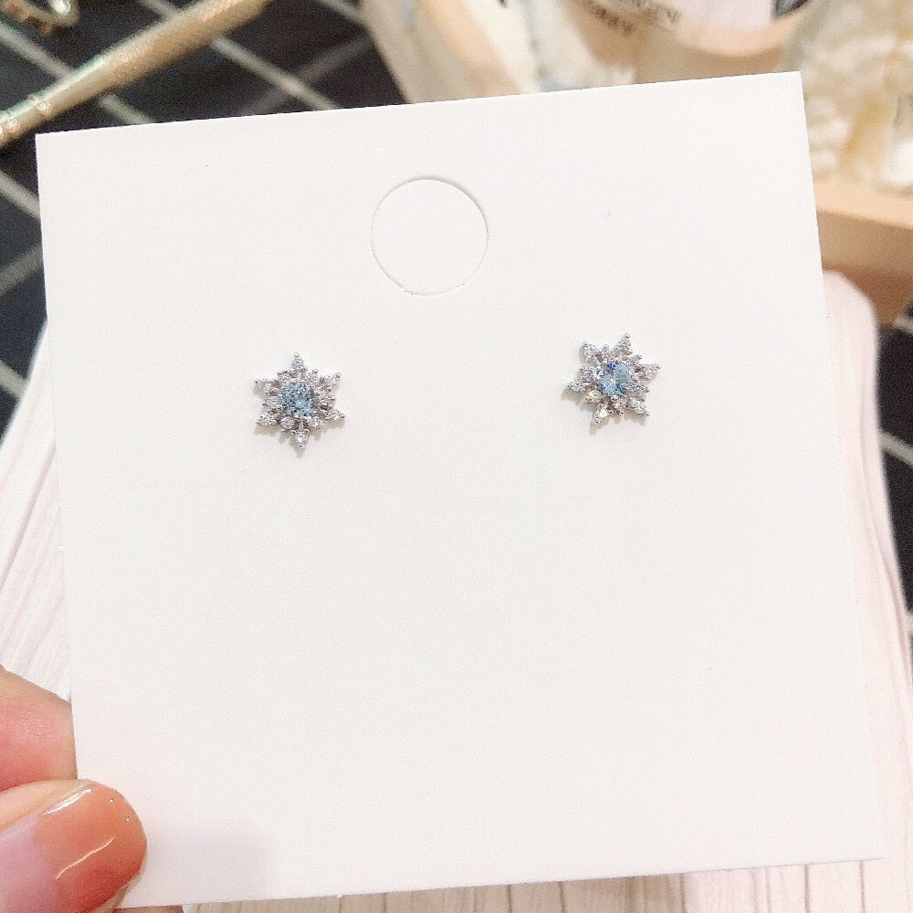 Snowflake Zircon Stud Earrings