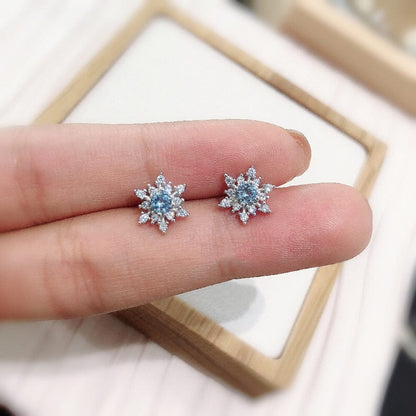 Snowflake Zircon Stud Earrings