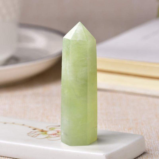 Snowflakes Jade Obelisk Quartz