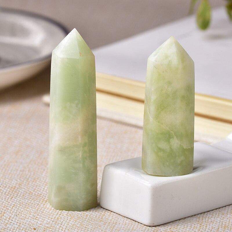 Snowflakes Jade Obelisk Quartz