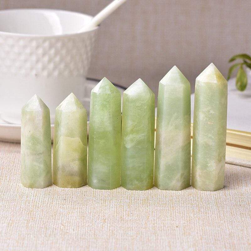 Snowflakes Jade Obelisk Quartz