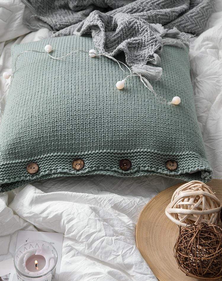 Soft Cotton Button Cushion Cover