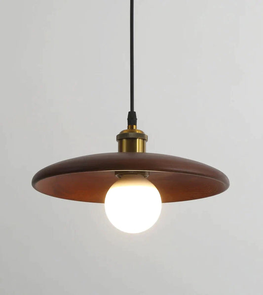 Solid Wood Disc Pendant Light