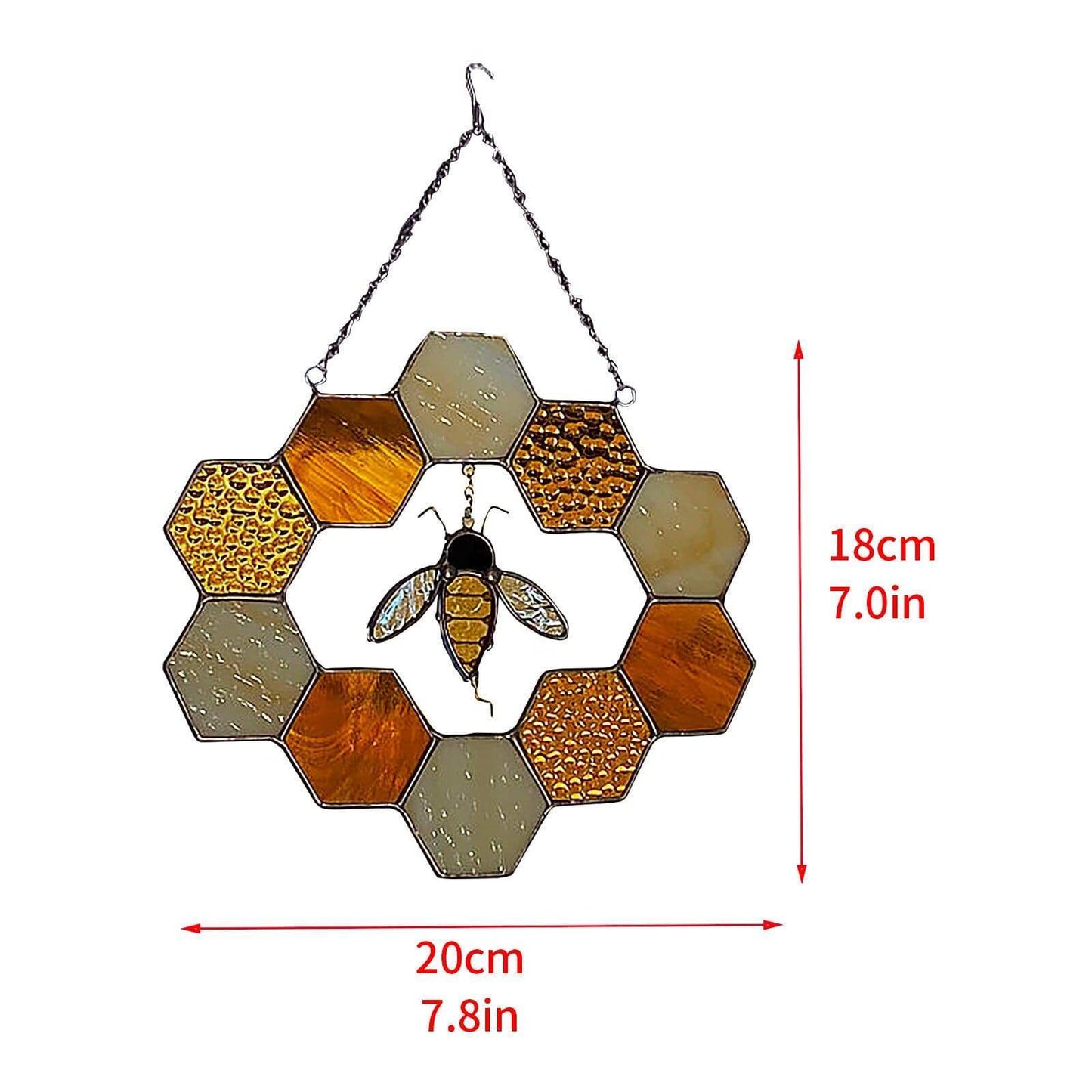 Stained Glass Honeycomb Charm Suncatcher