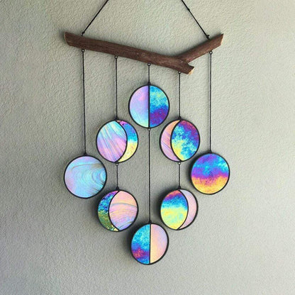 Stained Glass Moon Phase Wall Art