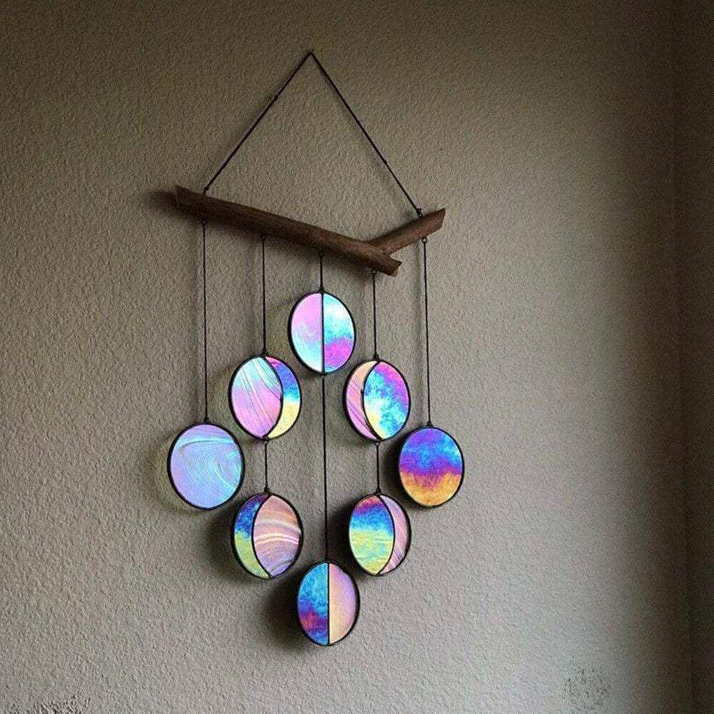 Stained Glass Moon Phase Wall Art