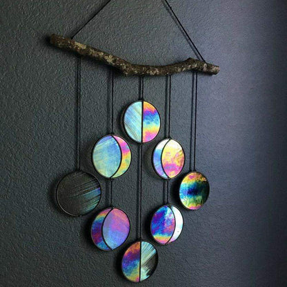 Stained Glass Moon Phase Wall Art