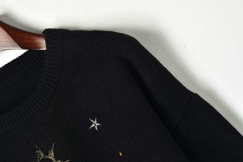 Starry Sky Embroidery Sweater Sweater