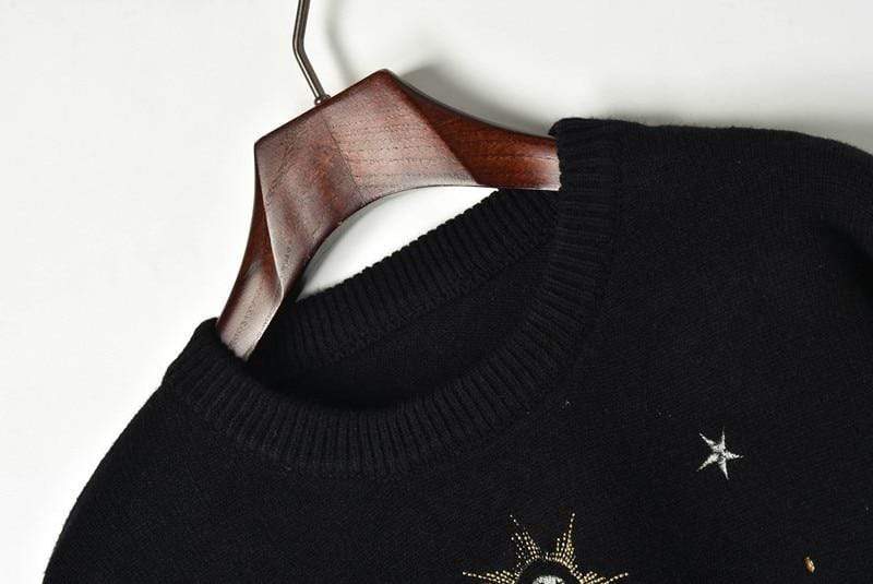 Starry Sky Embroidery Sweater Sweater